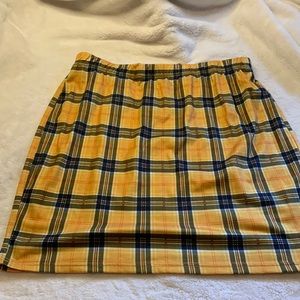 Yellow plaid skirt